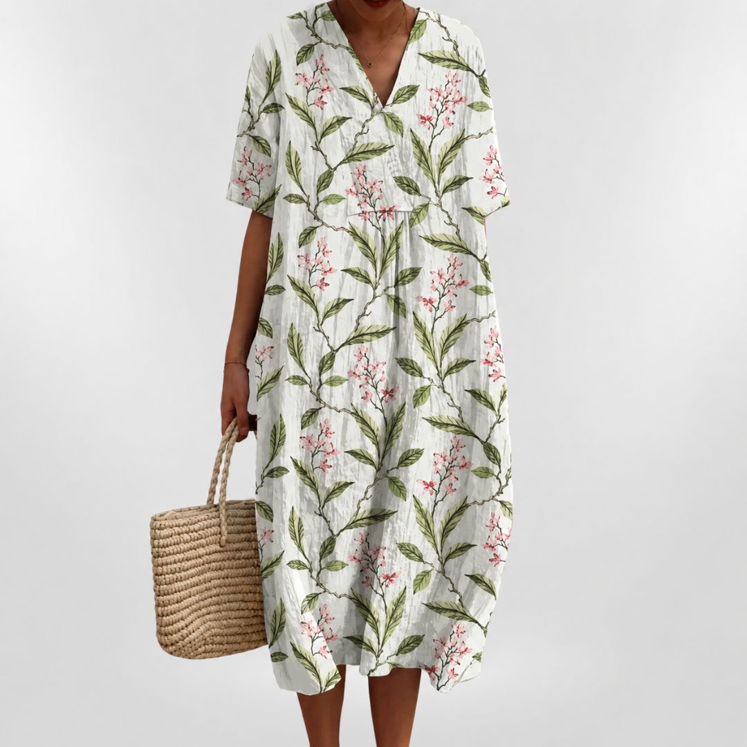 Losse zomerjurk voor dames met bloemenprint 3