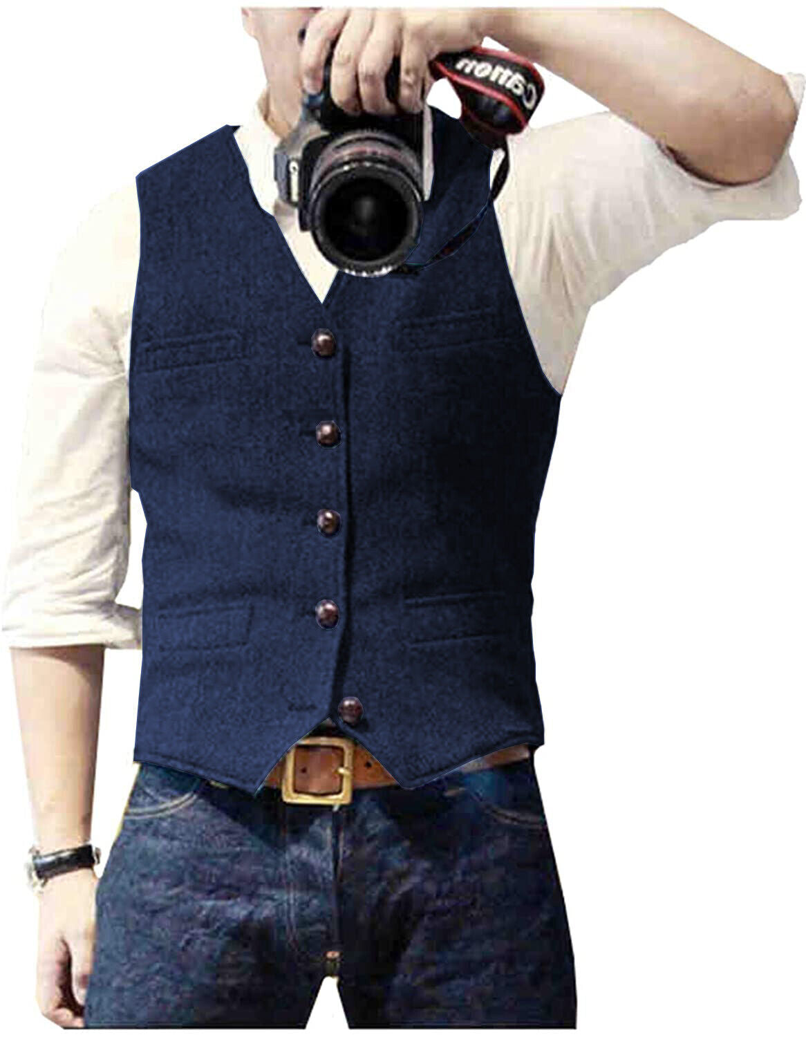 Mannen Gilet Stijlvol Met Diepe V-hals 1