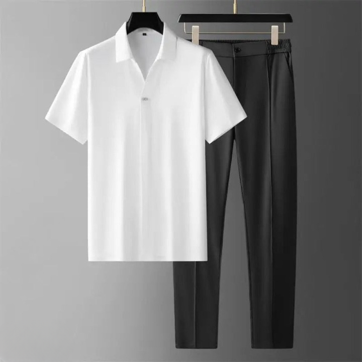 Mannen Polo en Pantalon Set Luxe Comfort 9