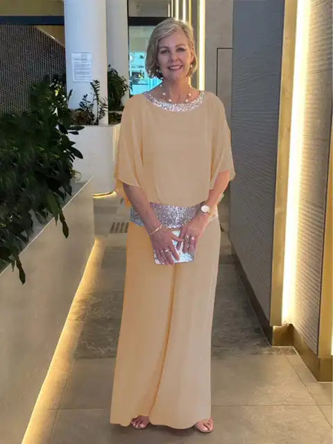 Variant image for Dames Avondset Glittertop Palazzo Hoogwaardige Stof-25