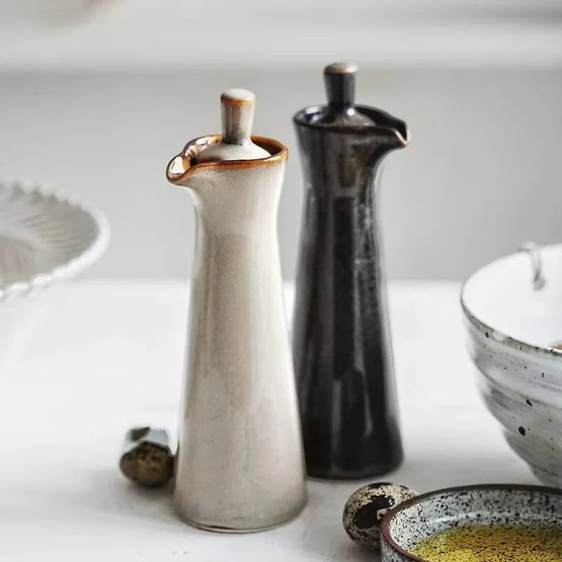 Moderne Oliedispenser Keramisch Met Handzaam Deksel 2