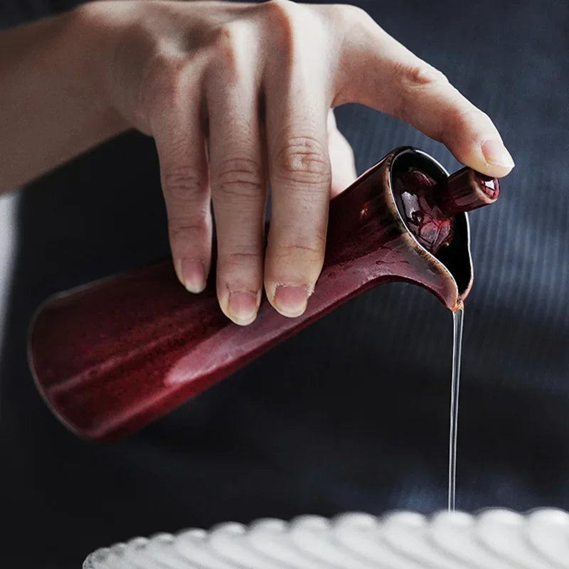 Moderne Oliedispenser Keramisch Met Handzaam Deksel 5