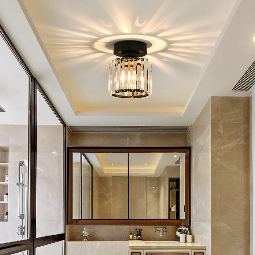 Moderne Plafondlamp met Kristallen Accenten 8