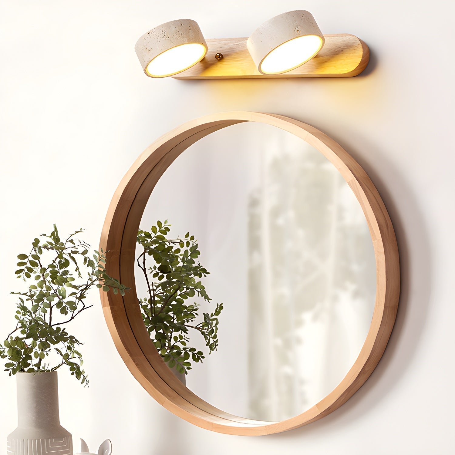 Moderne Wandlamp voor Binnen met Natuurlijke Materialen en Geïntegreerde LED 2