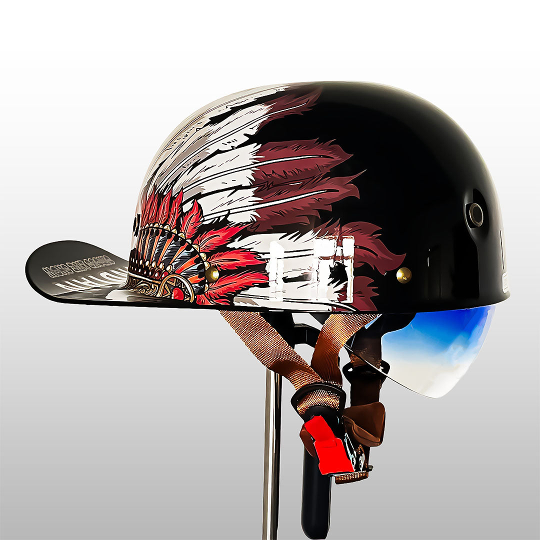 Motorhelm in Baseballpet-Stijl met ECE en DOT Goedkeuring