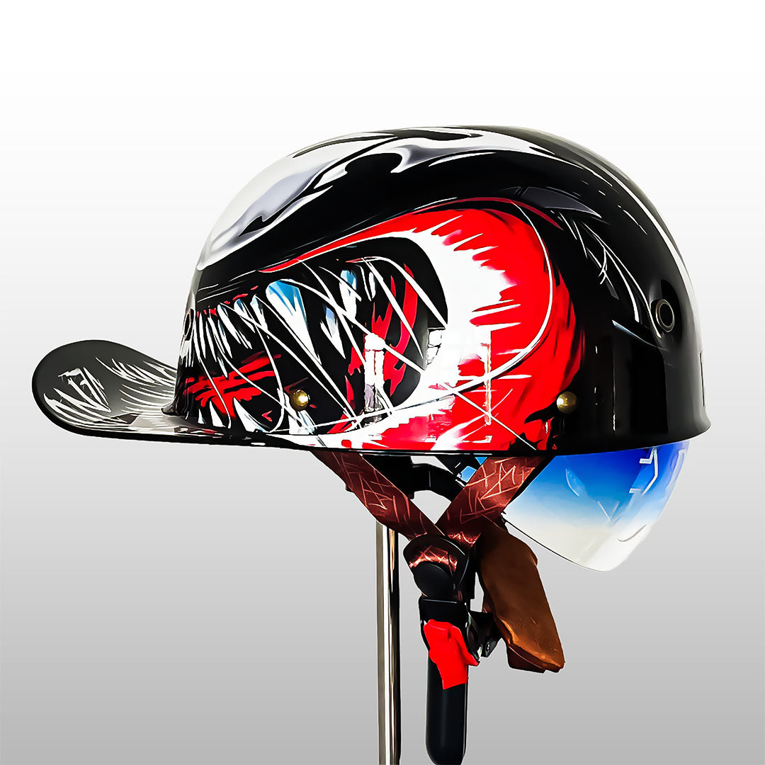 Motorhelm in Baseballpet-Stijl met ECE en DOT Goedkeuring