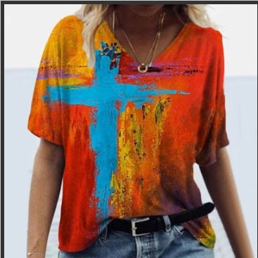 Vintage Kruis Grafische T-shirts
