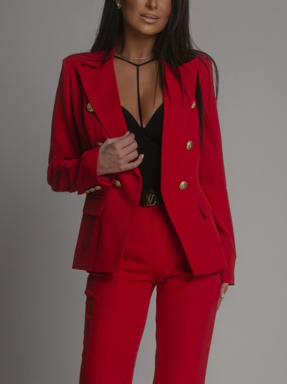 Dames Tweedelige Set Blazer en Pantalon Modern