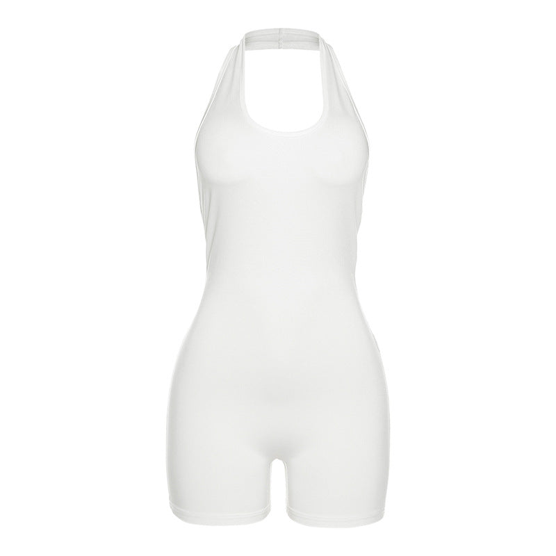 Dames Jumpsuit Halternek Rugloos Polyester Feestelijk Zwart-5