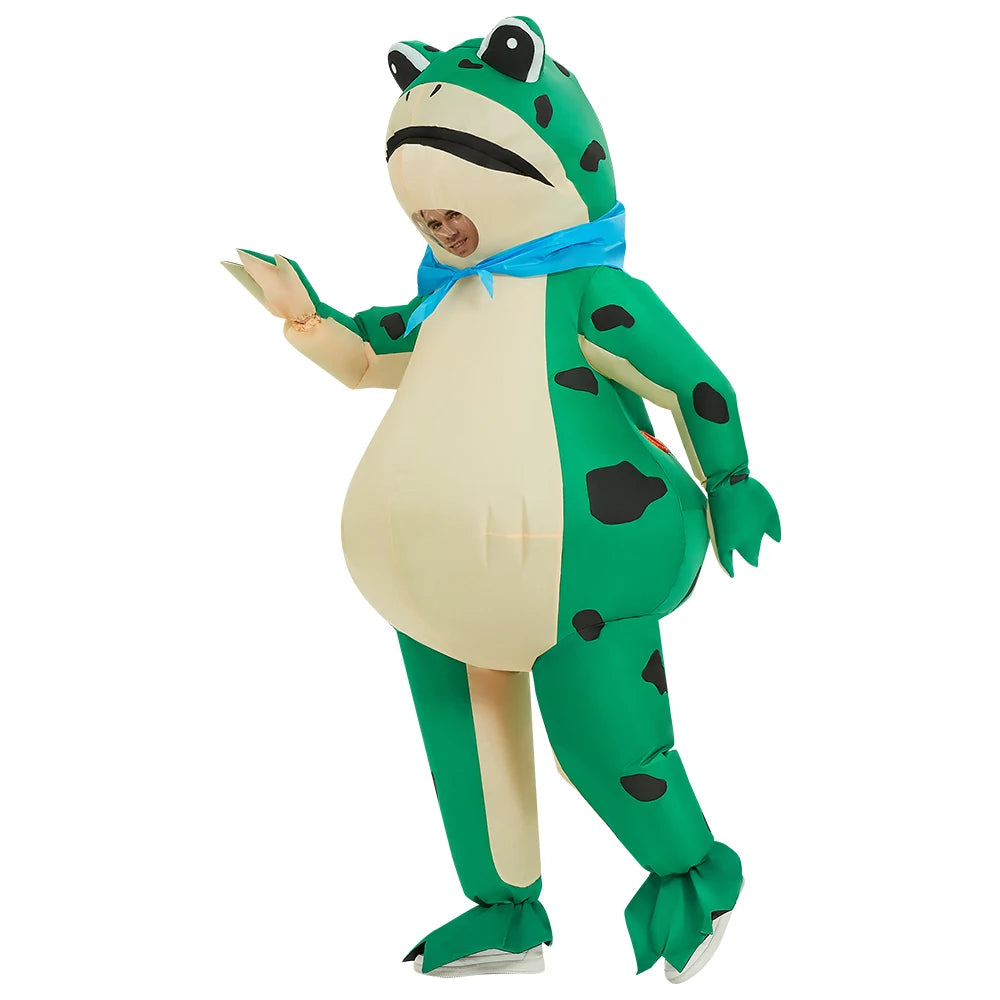 Opblaasbaar Kostuum Frosch Voor Halloween - Ruim Opblaaspak Met Ingebouwde Ventilator 2
