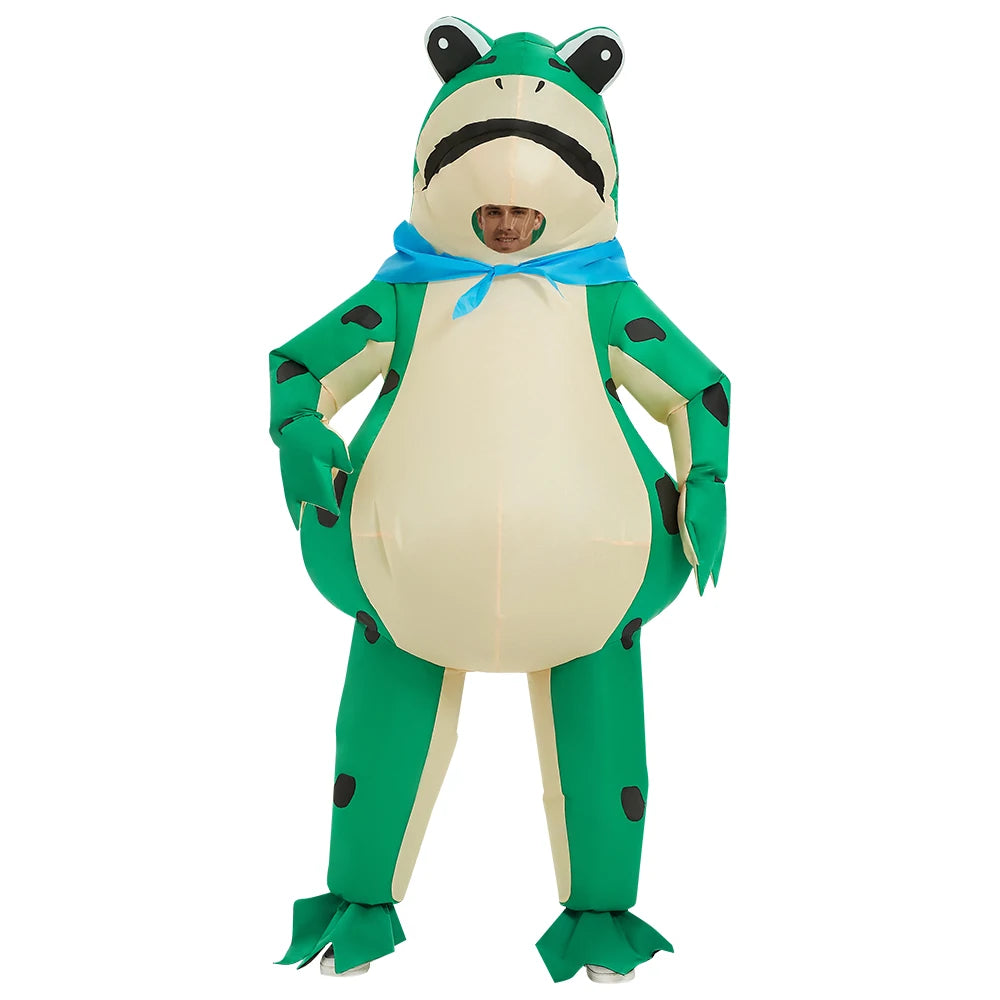 Opblaasbaar Kostuum Frosch Voor Halloween - Ruim Opblaaspak Met Ingebouwde Ventilator 3