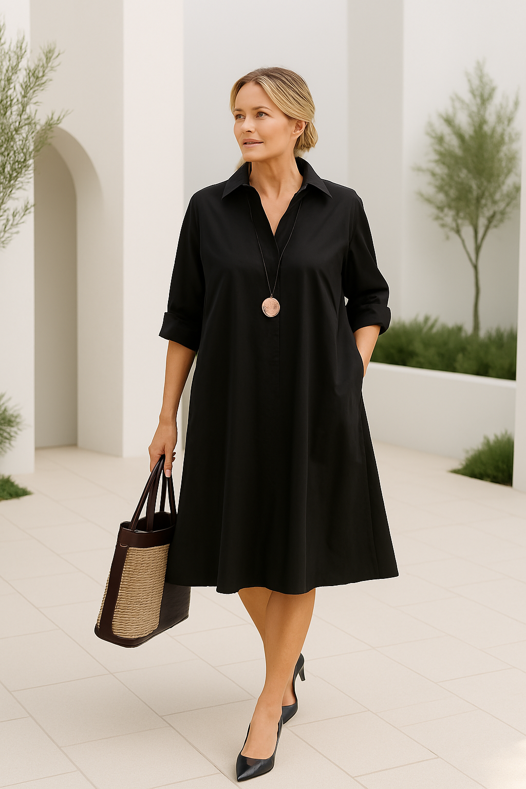 Oversized Zwarte Overhemdjurk voor Dames 1