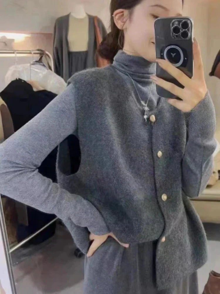 Dames Vest Klassiek Met Knopen Katoenmix 5