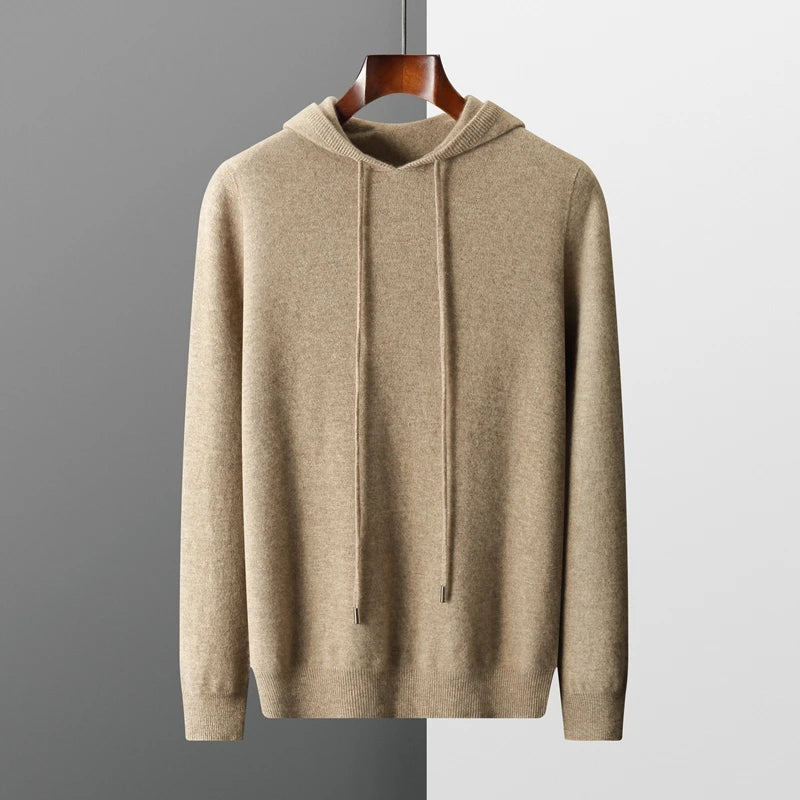 Dames Hættetrøje Beige Casual Uldblanding Met Capuchon-1