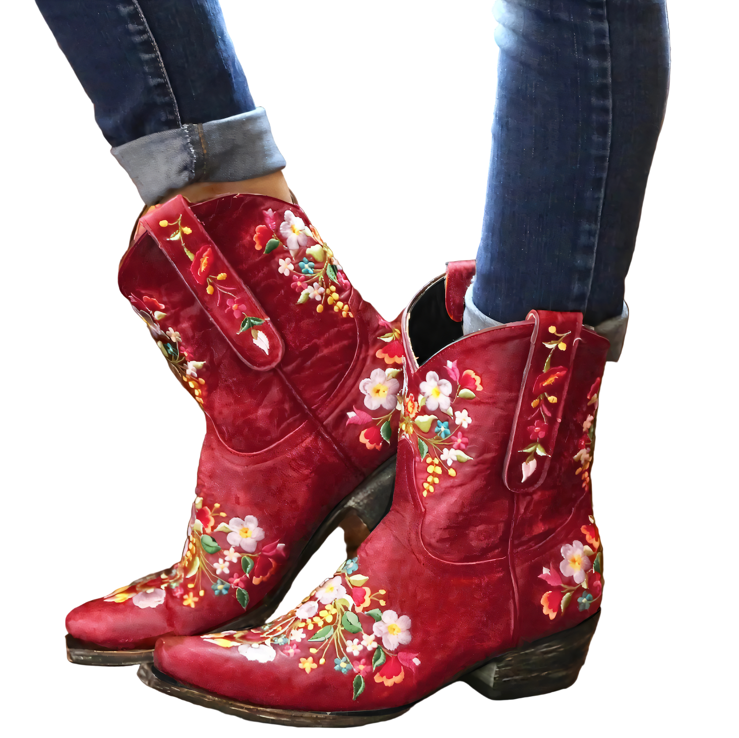 Dames Cowgirl Laarzen Vintage Stijl Waterafstotend Leer 1