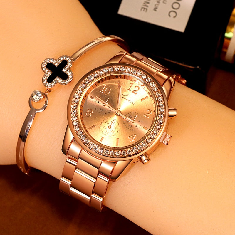 Dames Elegante Rhinestone Horloge
