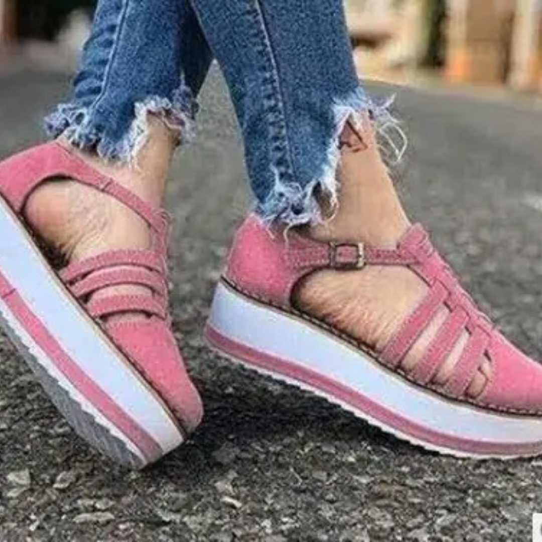 Vrouwen T-Strap Wig Platform