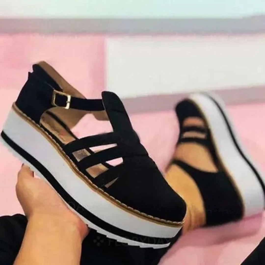 Vrouwen T-Strap Wig Platform