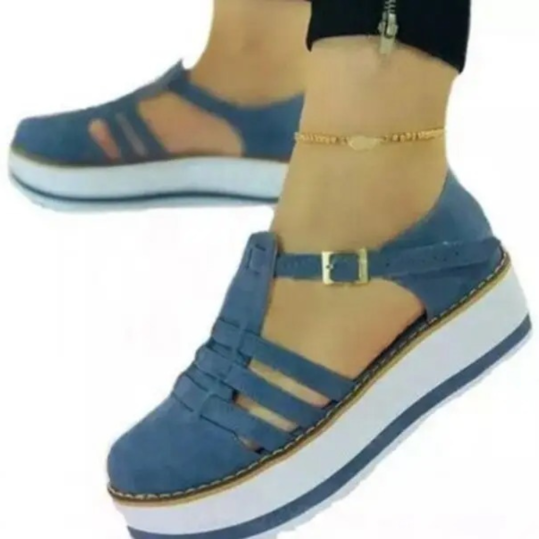 Vrouwen T-Strap Wig Platform