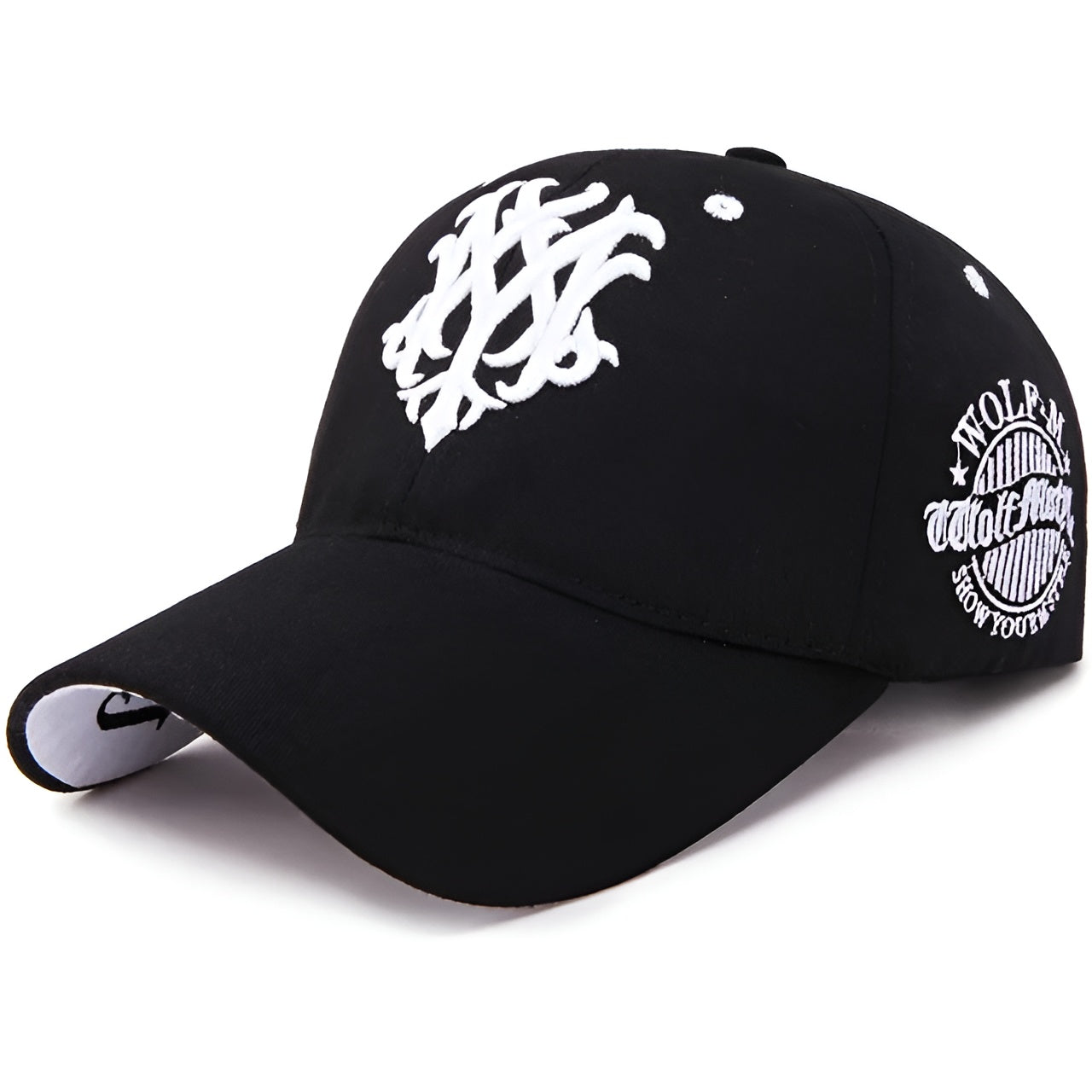 Unisex Geborduurde Pet met Wolf Symbool 8