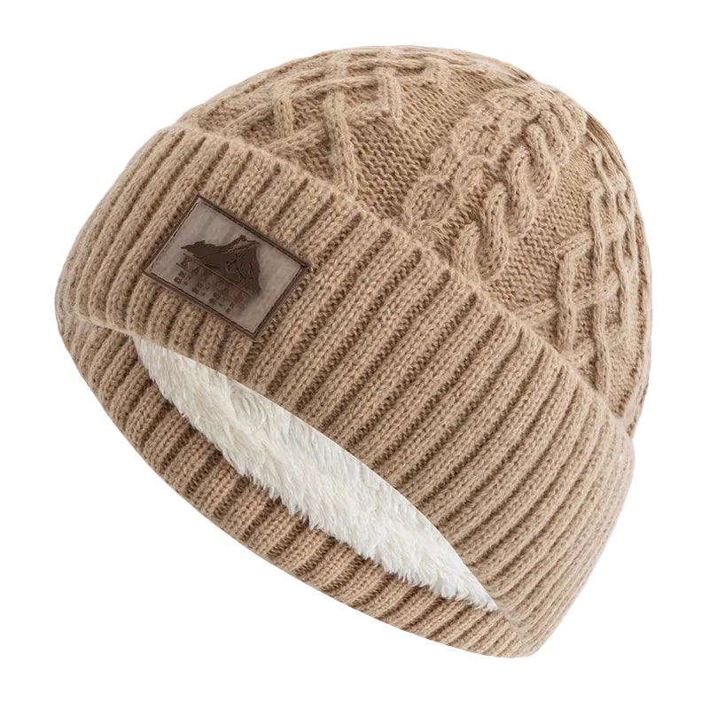 Unisex Gebreide Muts met Omslag voor Casual Winterstijl 0