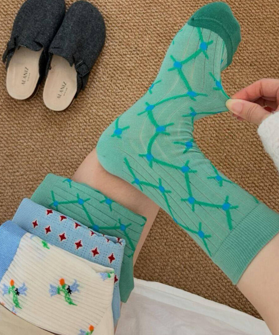 Unisex Halfhoge Kuitsokken Met Contrasterend Ontwerp 4