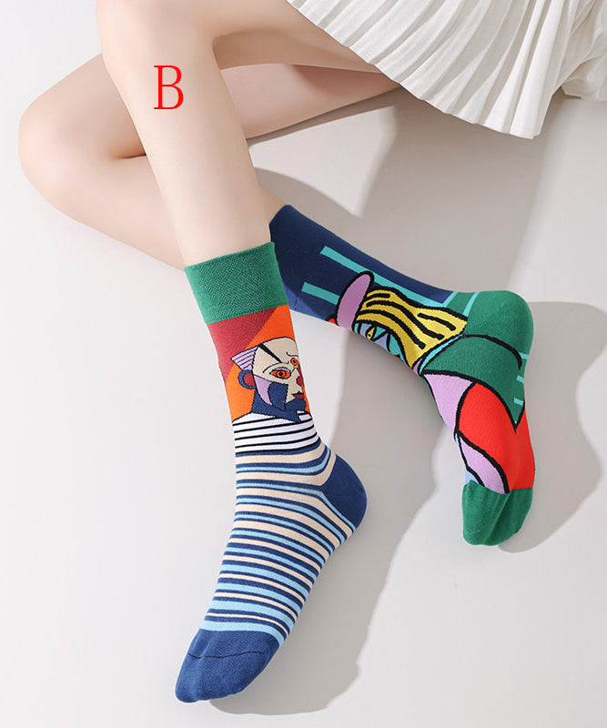 Unisex Halfhoge Sokken Asymmetrisch Design 1