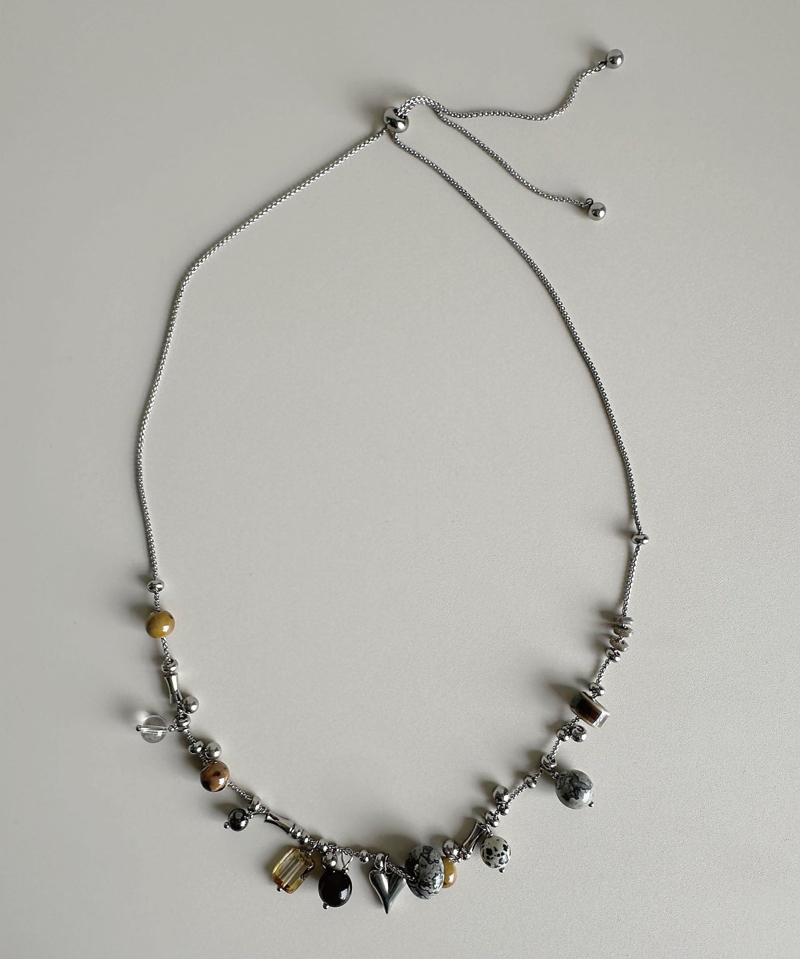 Unisex Lange Ketting Met Hanger Natuursteen Titanium Stijlvol 4