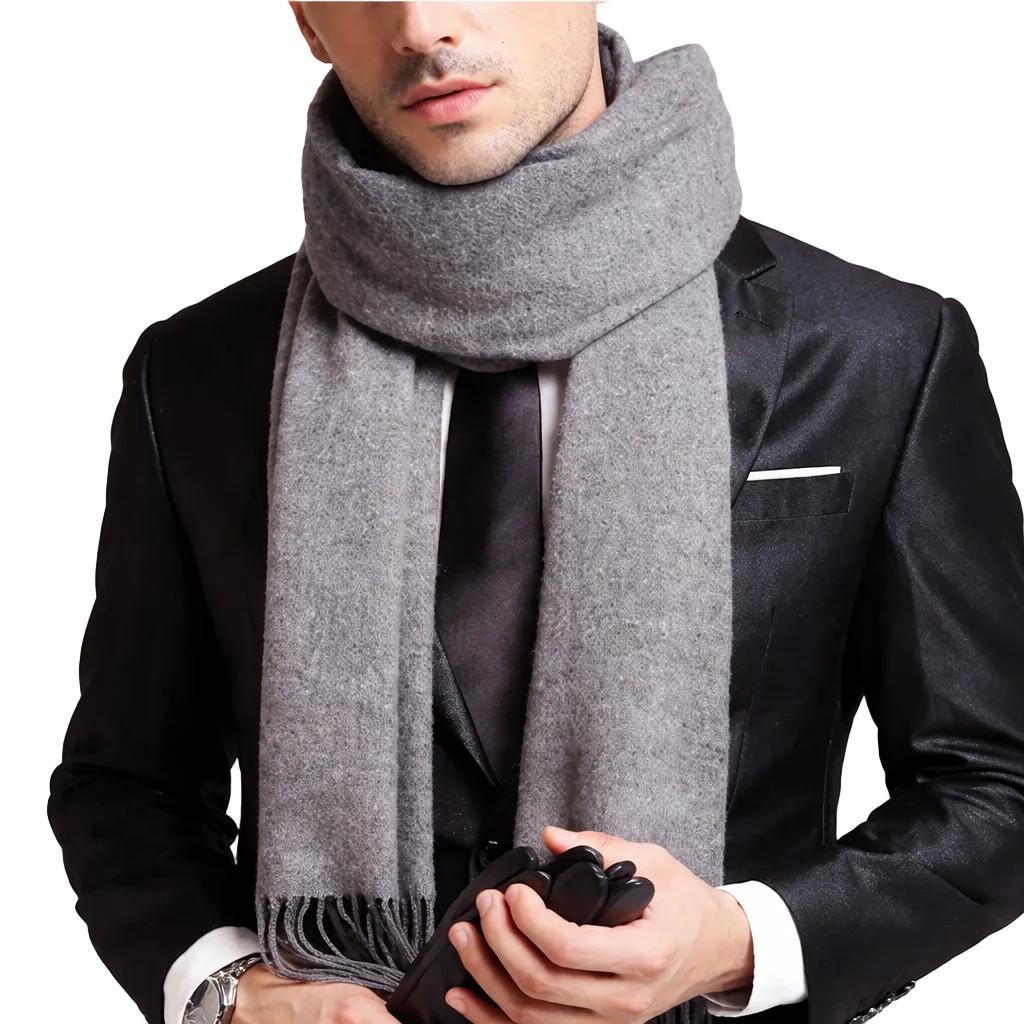 Unisex Lange Sjaal met Franjes voor Winterse Styling 0