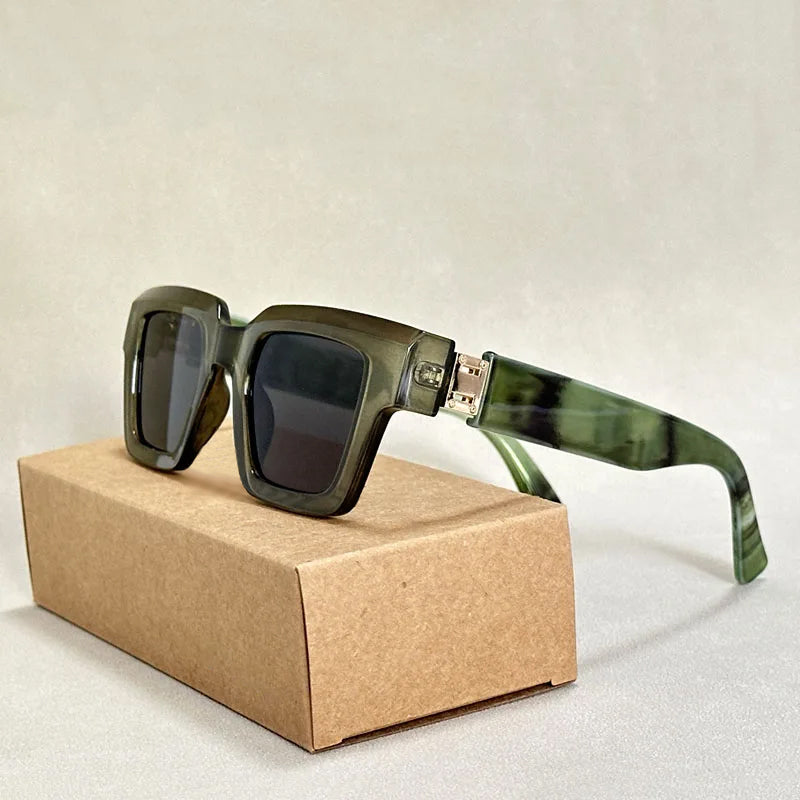 Unisex Retro Zonnebril met Vierkant Frame 0