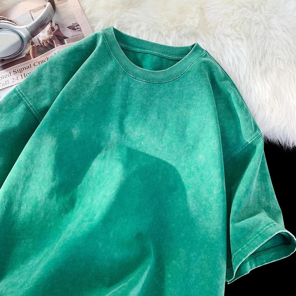 Unisex T-shirt Vintage Gewassen Stijl 8