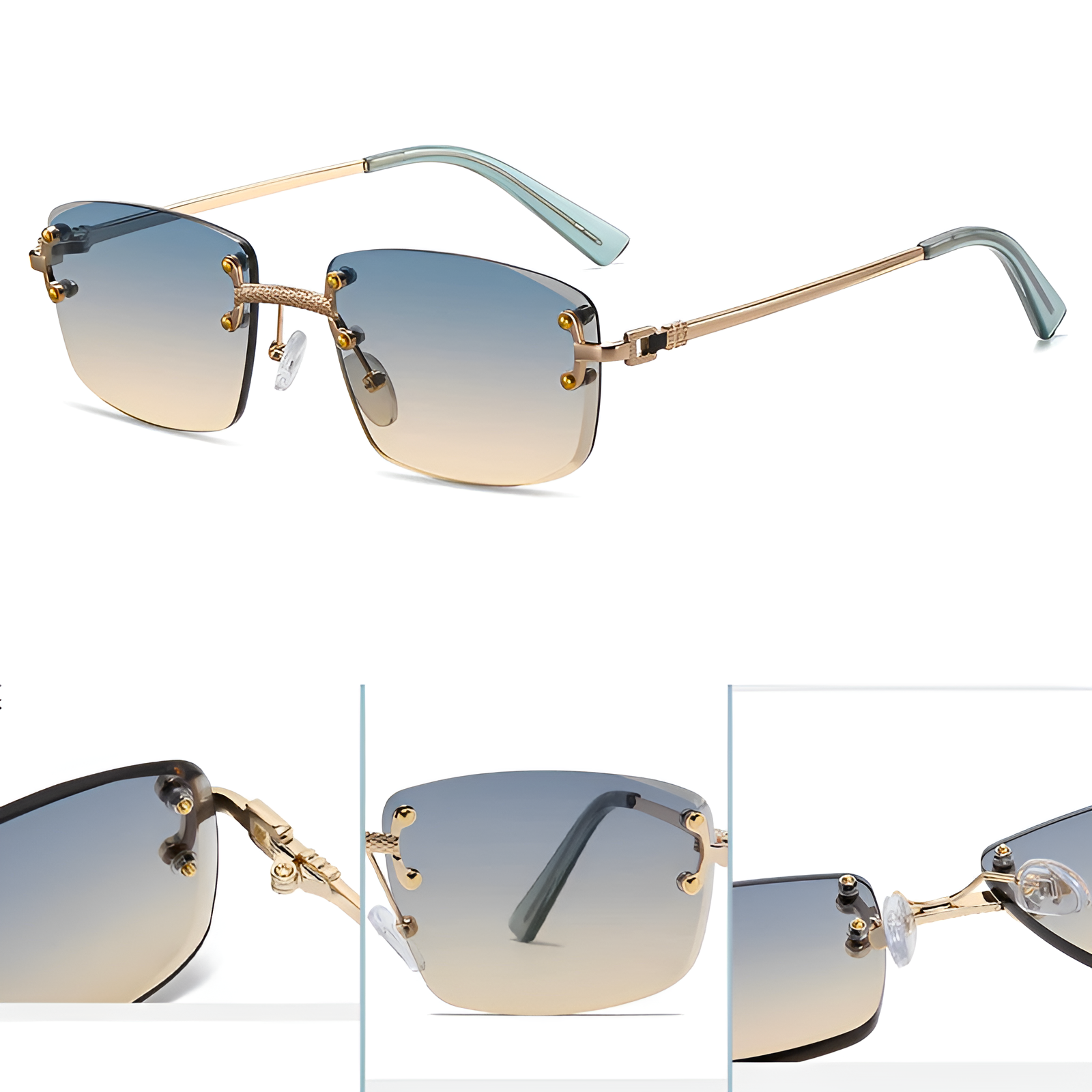 Unisex Zonnebril Met Metalen Accenten 3