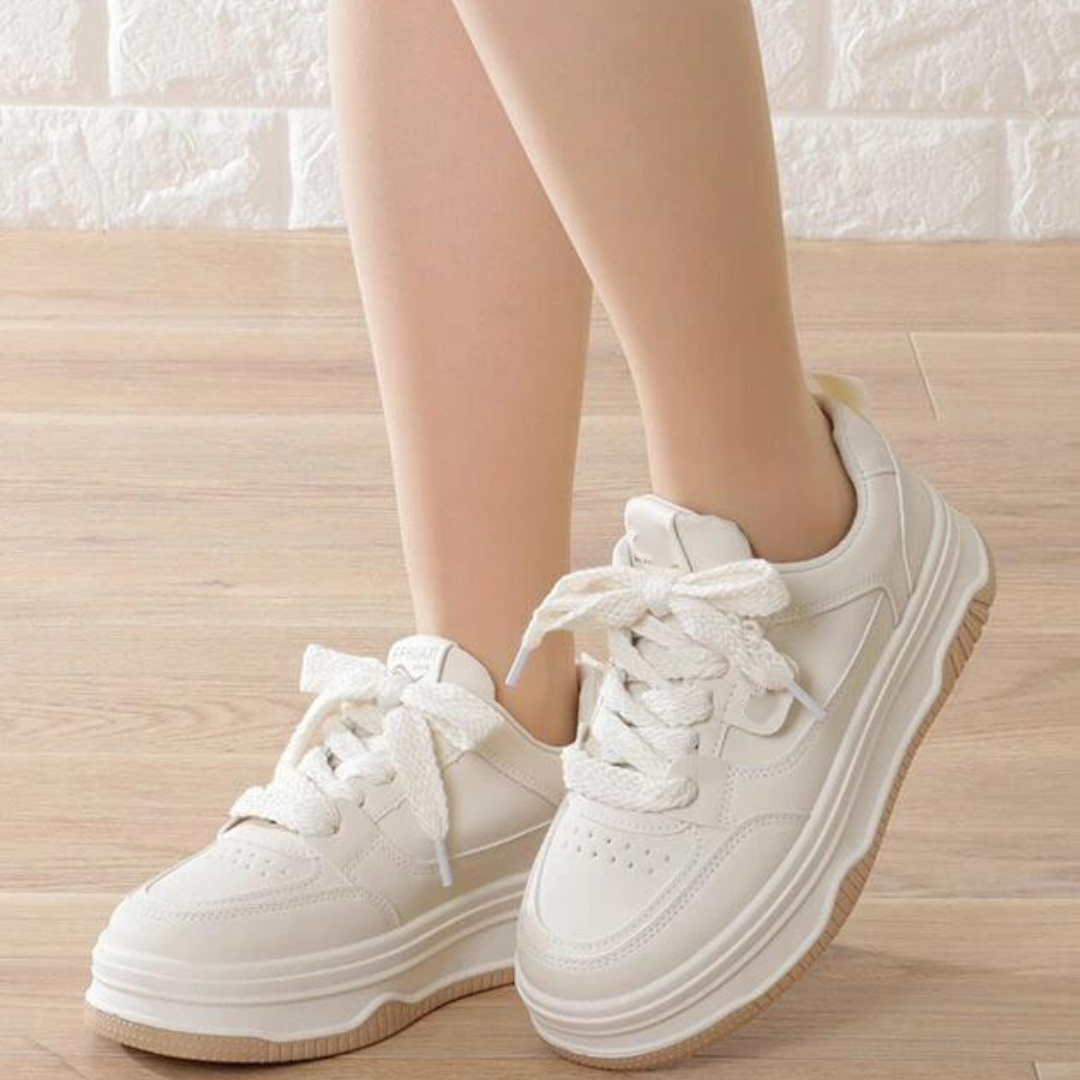 Witte dikke sneakers voor dames