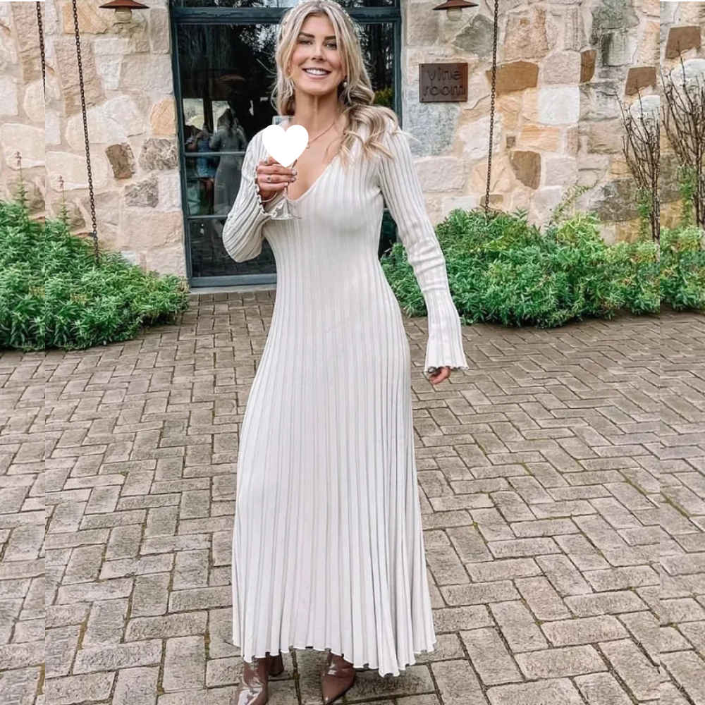 Variant image for Dames Lange Jurk Stijlvol Katoen Herfst Pasvorm-1