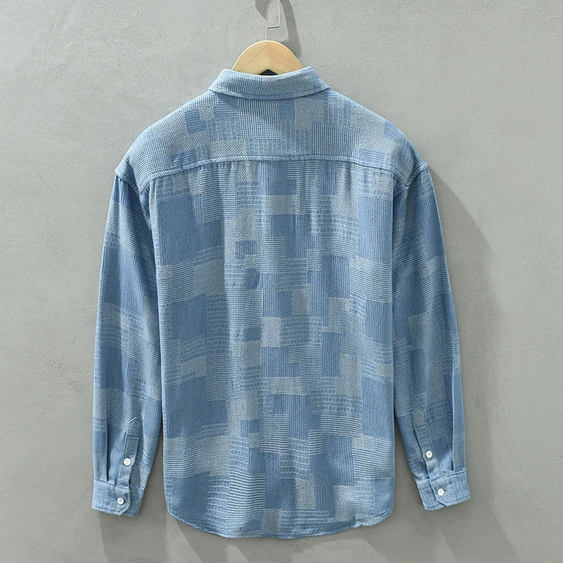 Heren Overhemd Patchwork Stijlvol Katoen Polyester 3