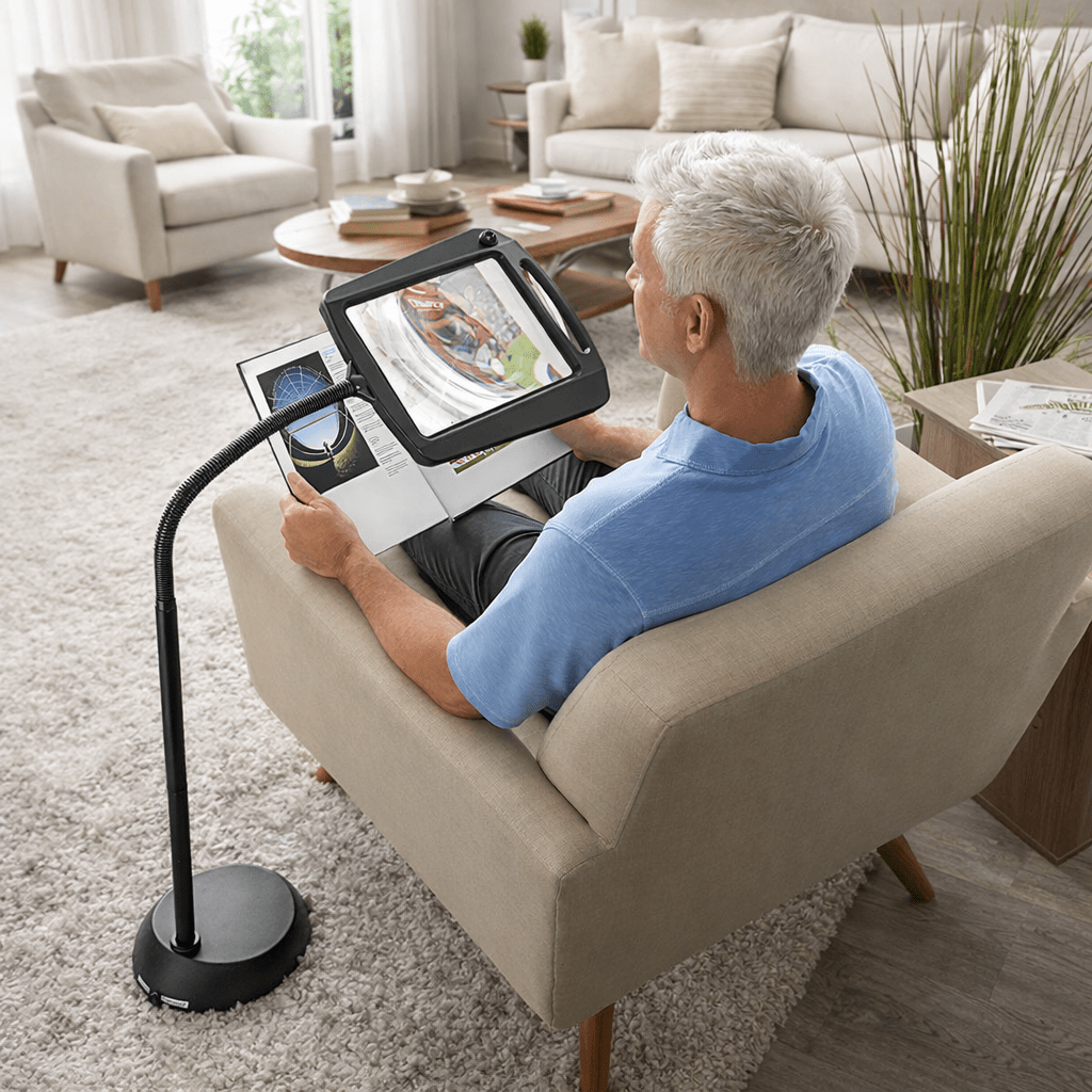 Vloerlamp met 3x Vergroting en Flexibele Arm voor Precisiewerk