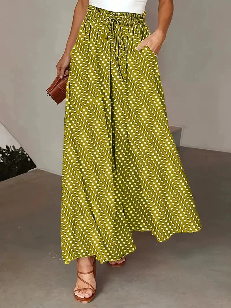 Vrouwen Boheemse Wijde Broek met Elastische Taille 3