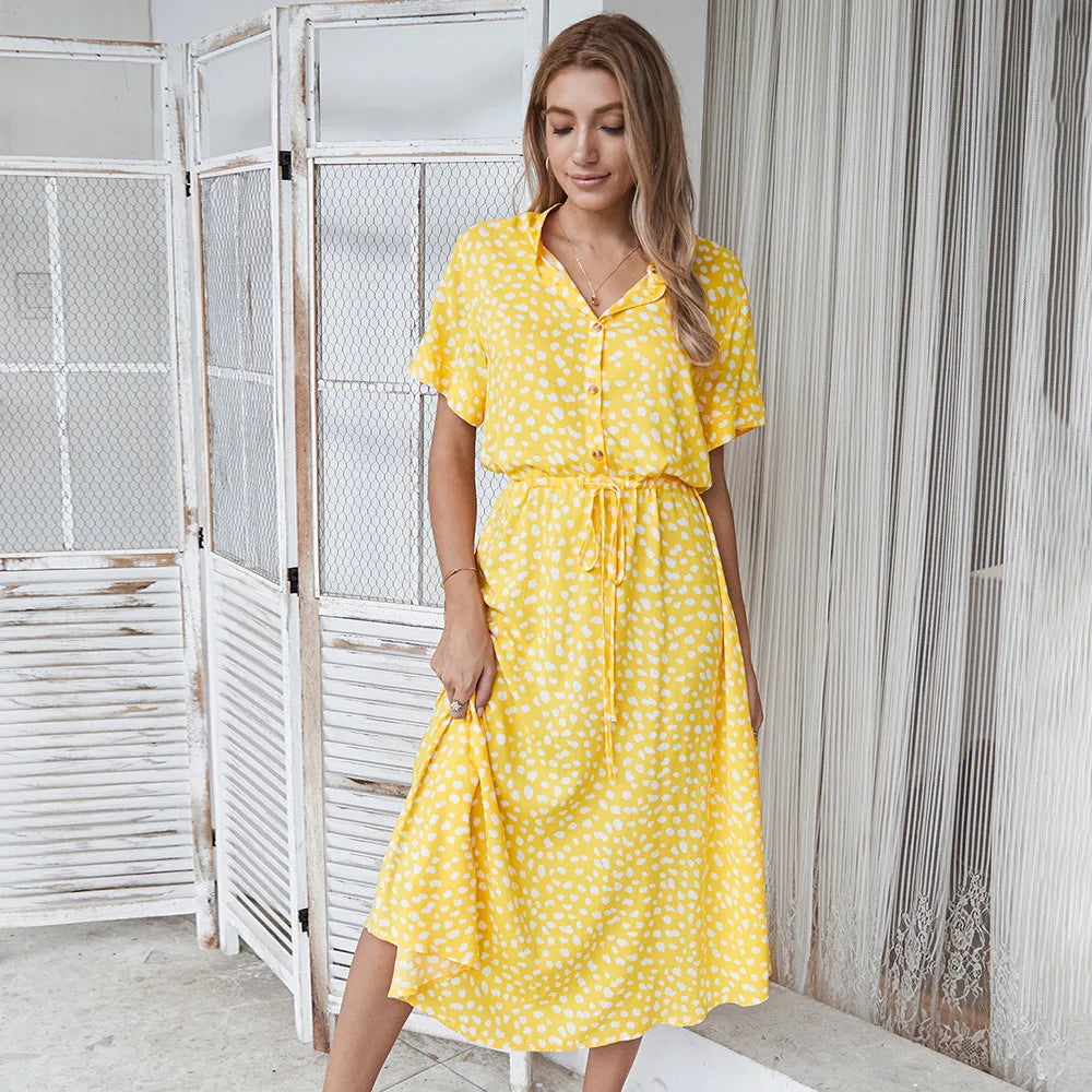 Vrouwen Boho Lange Jurk met Bloemenprint 10