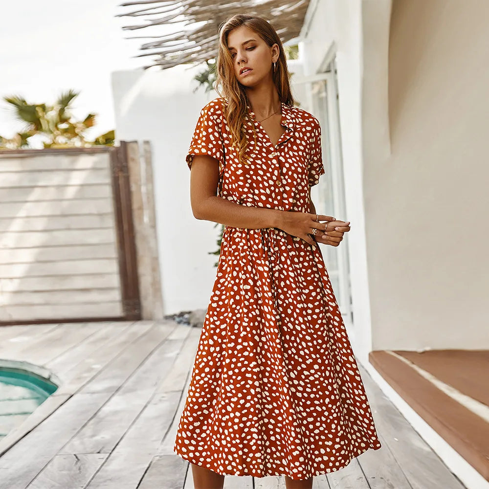 Vrouwen Boho Lange Jurk met Bloemenprint 11