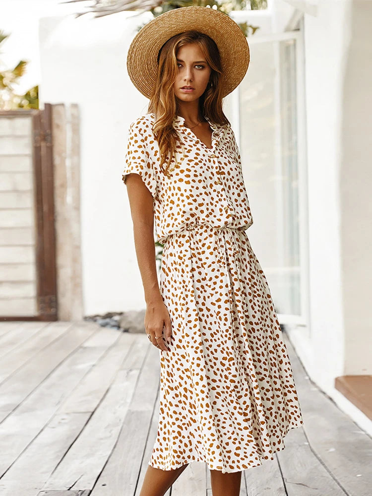 Vrouwen Boho Lange Jurk met Bloemenprint 6