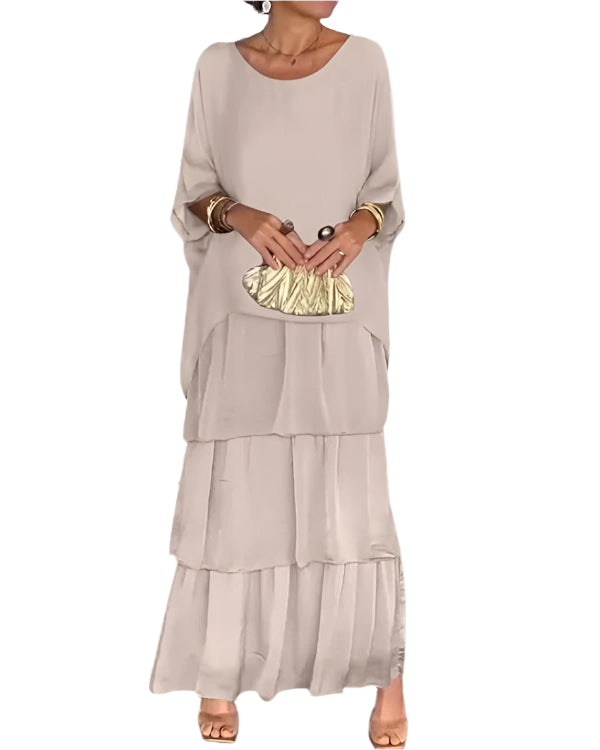 Vrouwen Chiffon Jurk Gelaagd Stijl 0