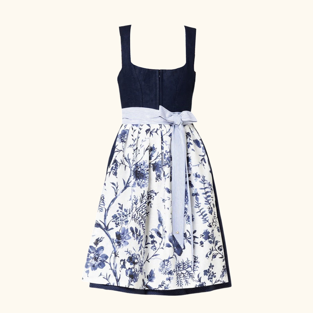 Vrouwen Dirndl Jurk Mouwloos met Schürze voor Oktoberfest en Feestelijke Gelegenheden 1