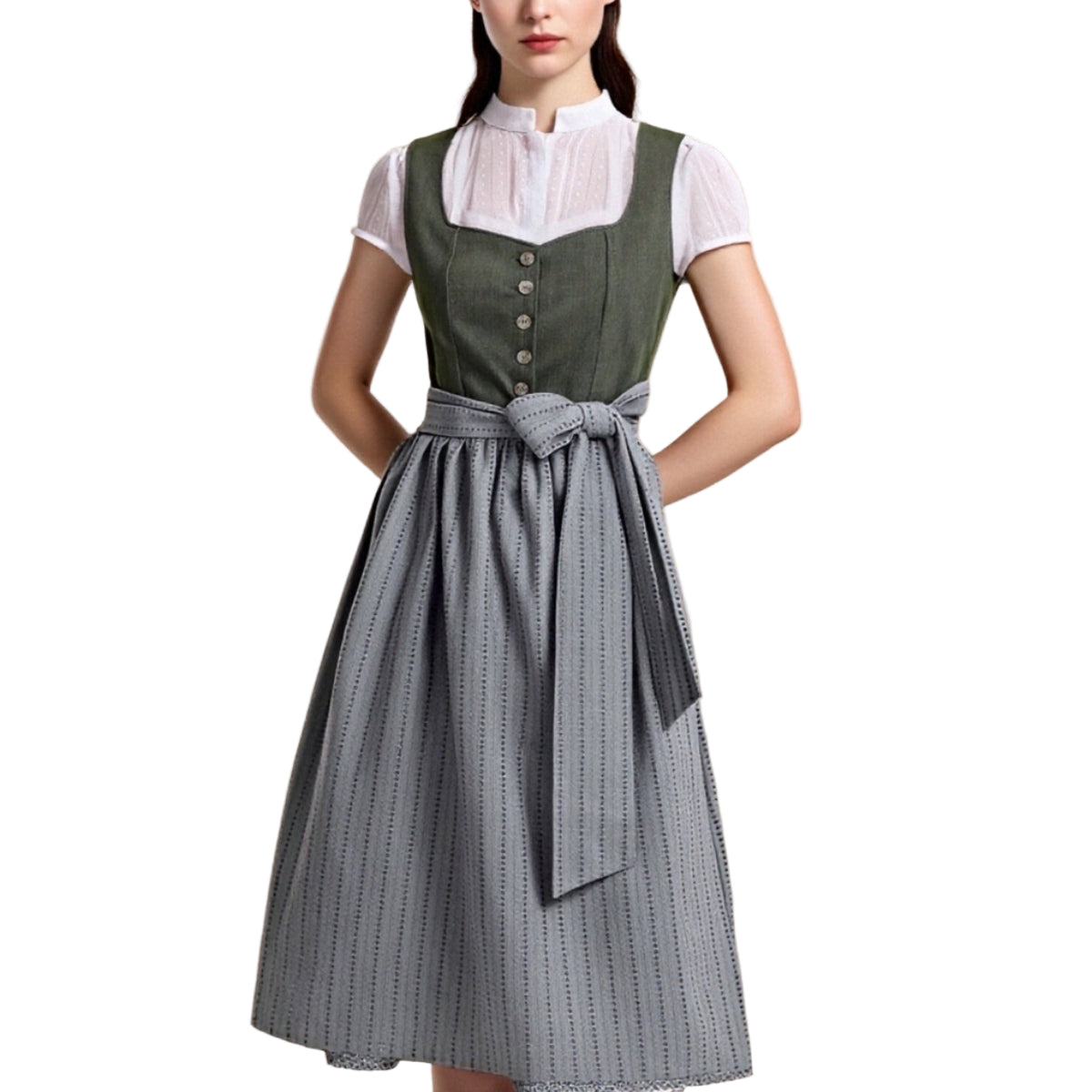 Vrouwen Dirndlkleid met Schürze Traditioneel Bavarian Stijl 0