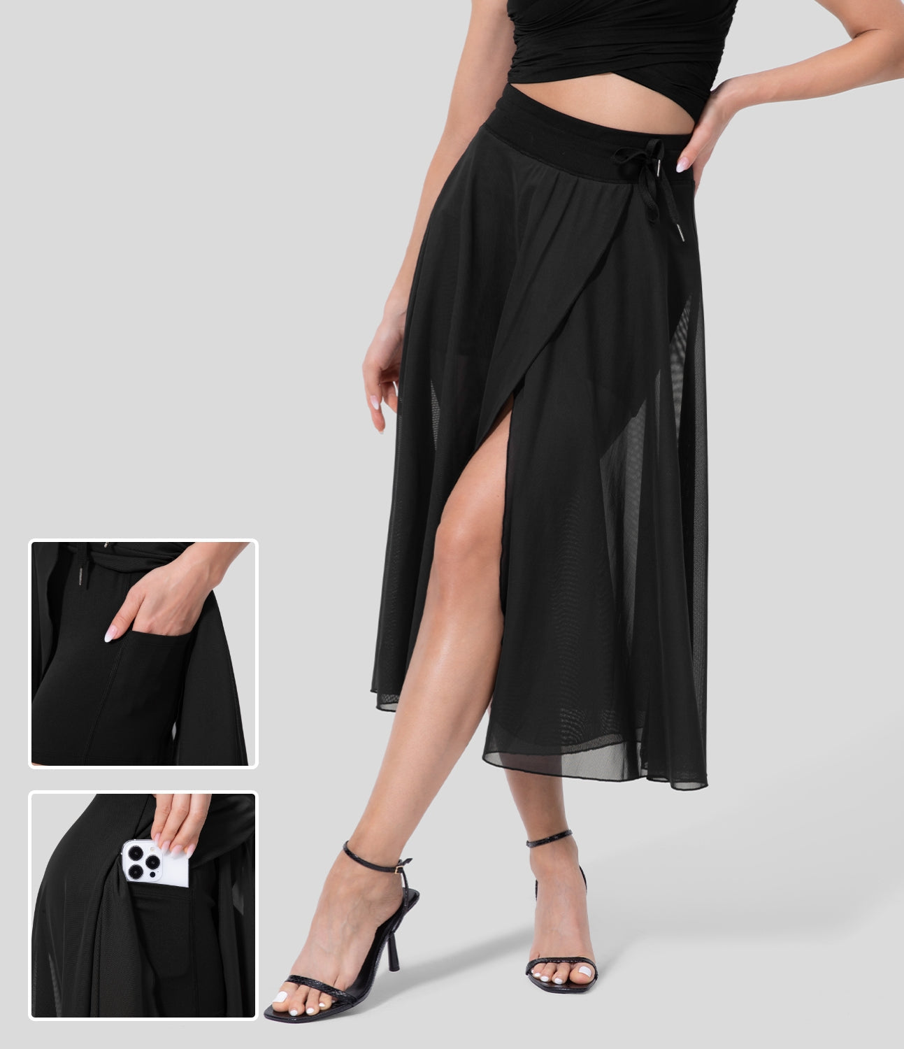 Vrouwen Hoge Taille 2-in-1 Rok Elegante Stijl 9