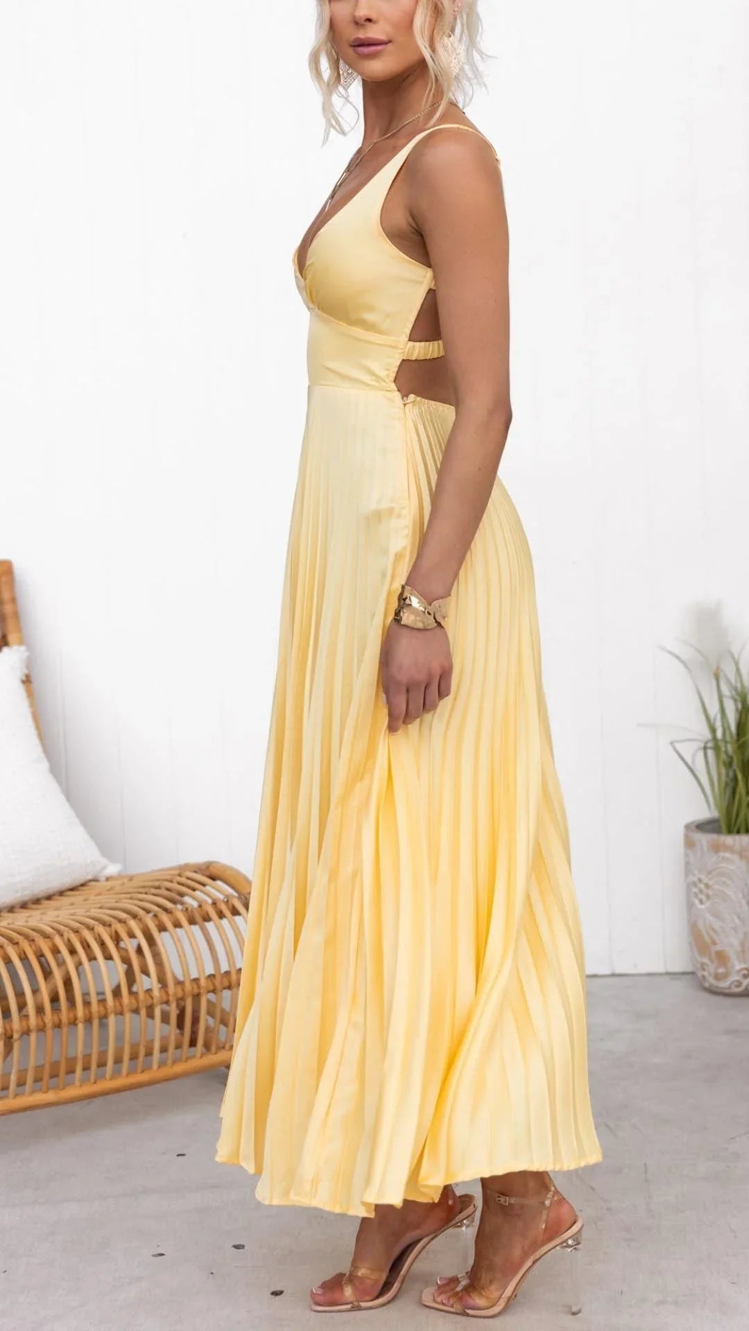 Vrouwen Maxi-jurk Geplooid met V-hals 2