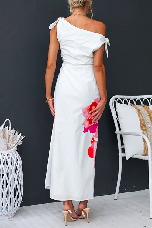 Vrouwen Maxi Jurk Asymmetrisch met Zijsplit 3