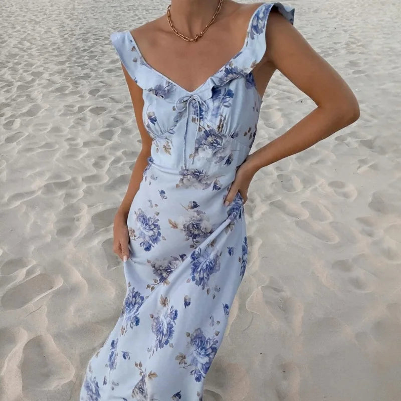 Vrouwen Maxi Jurk Bloemenprint 7