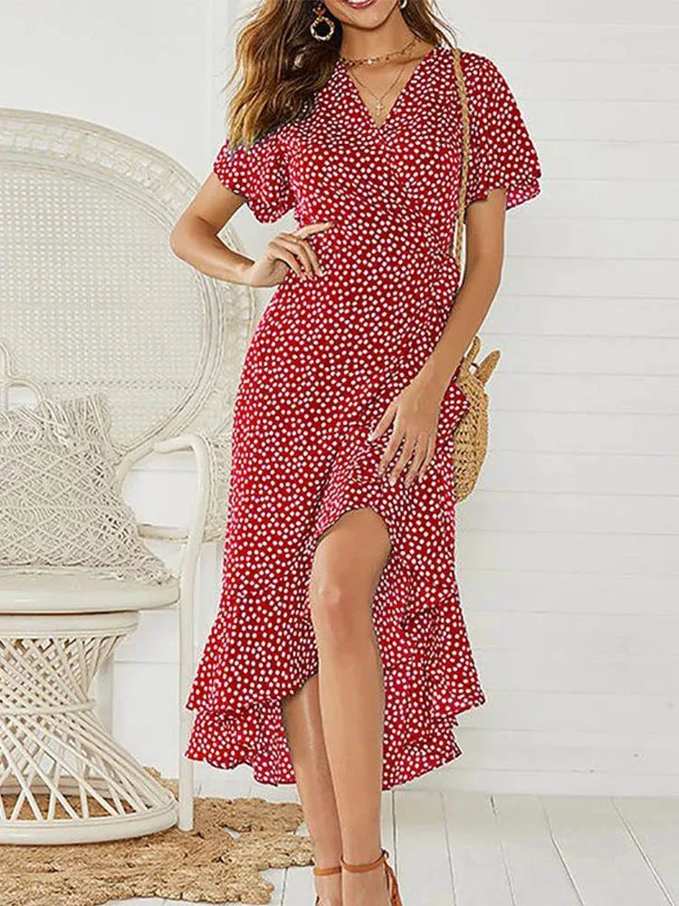Vrouwen Maxi Jurk Boho Stijl Bloemenprint 10