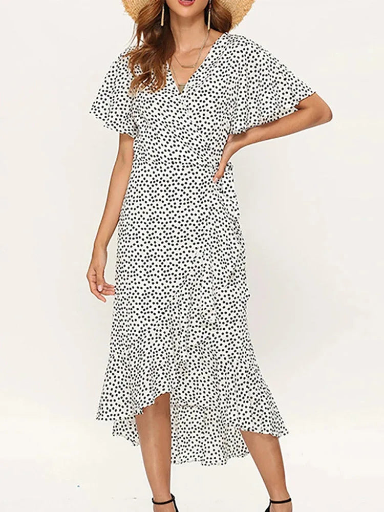 Vrouwen Maxi Jurk Boho Stijl Bloemenprint 5