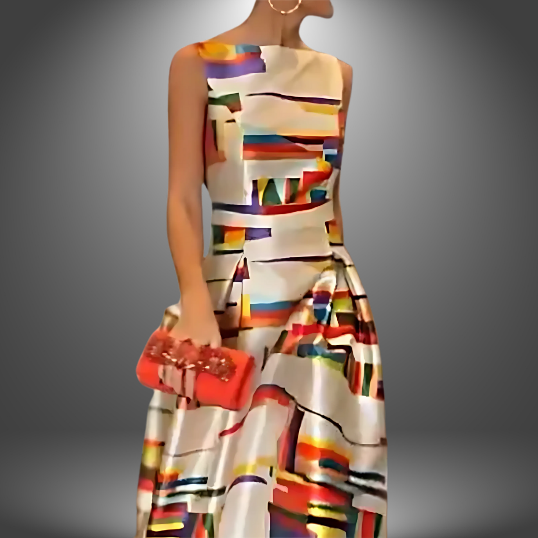 Vrouwen Maxi Jurk Geometrische Print 1